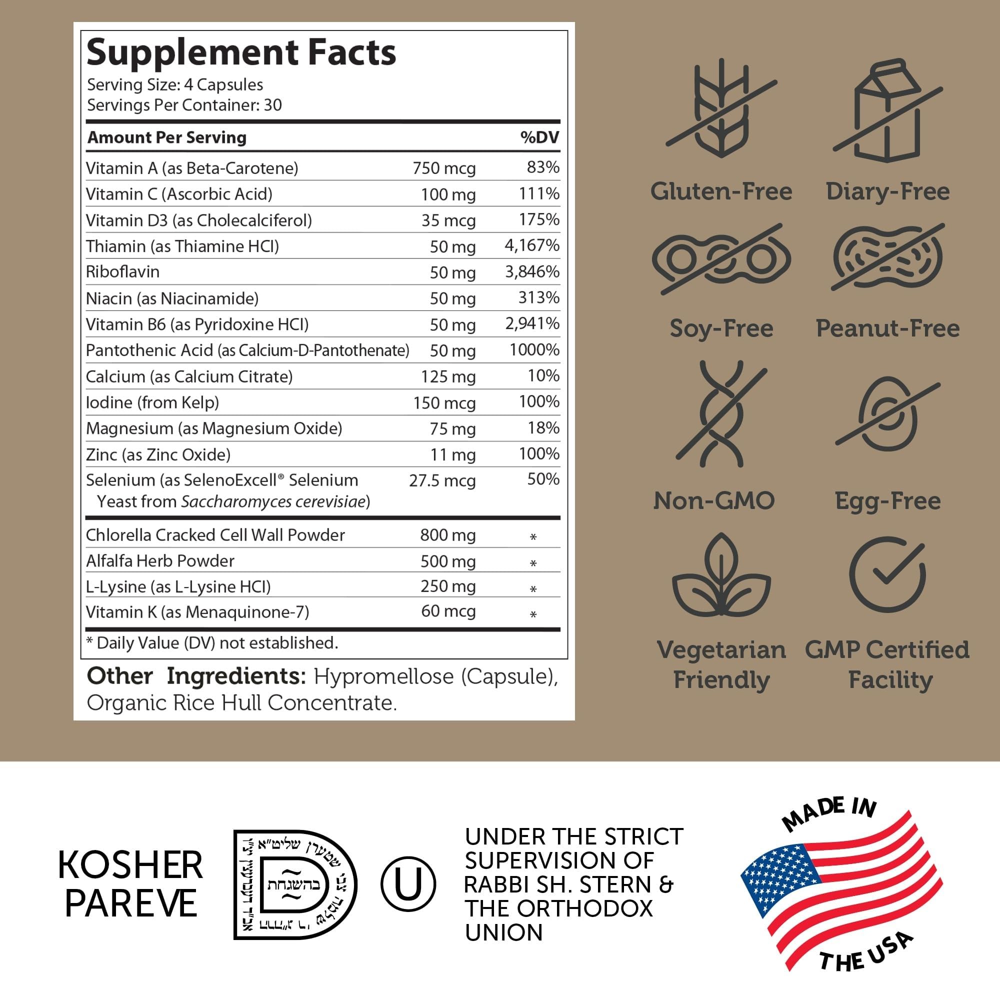 Close-up of Height Factor ingredients list