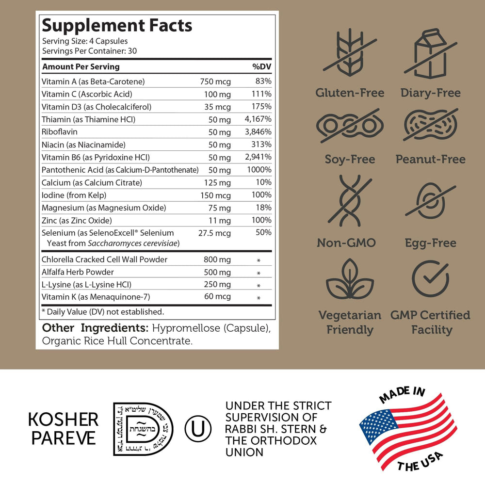 Close-up of Height Factor ingredients list