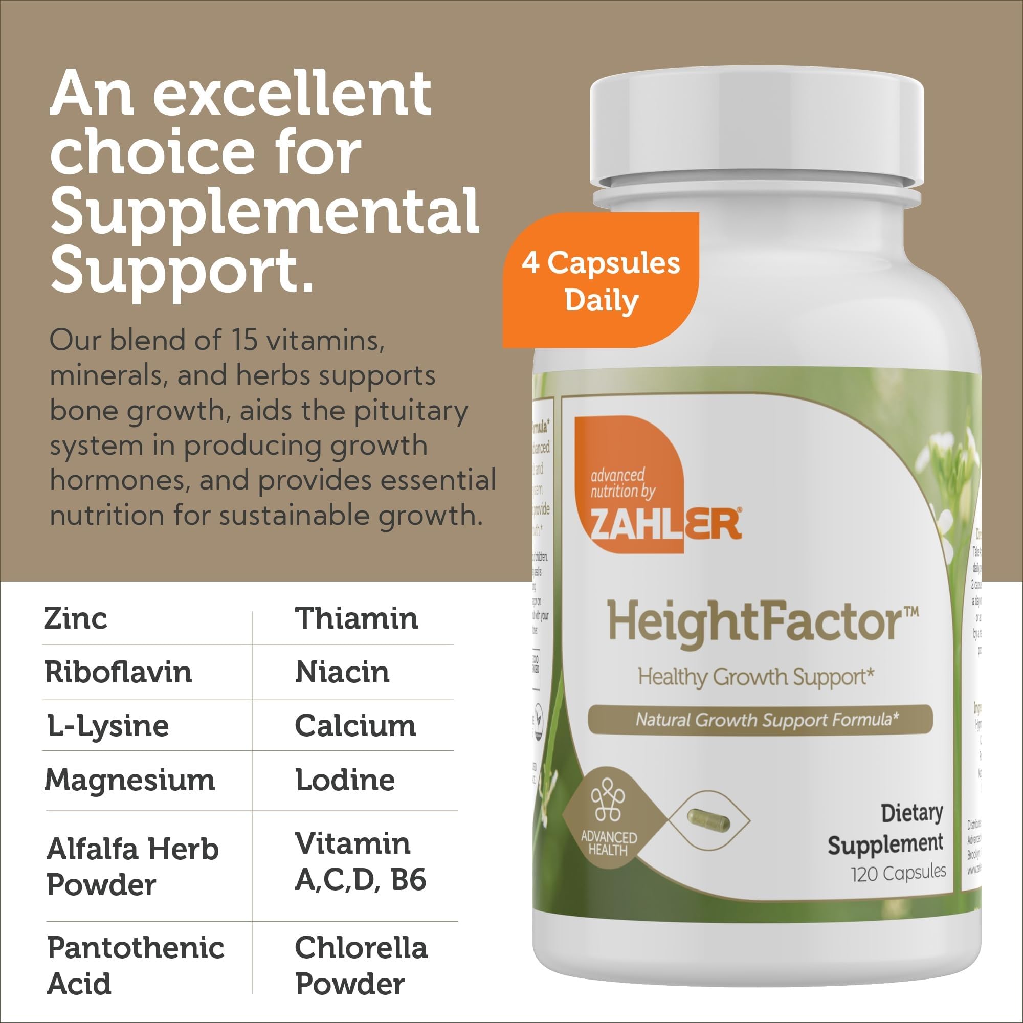 Child, teen or young adult taking Zahler Height Factor capsules