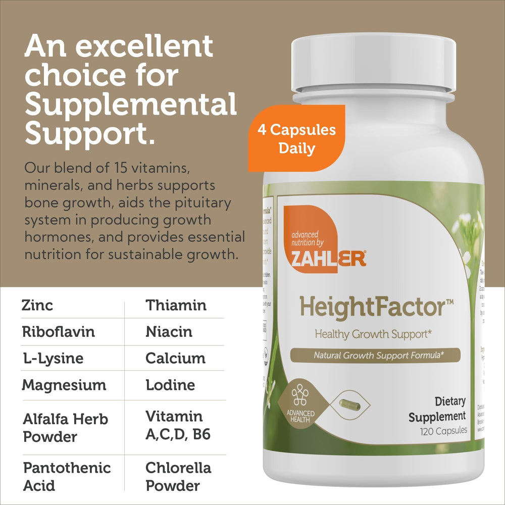 Child, teen or young adult taking Zahler Height Factor capsules