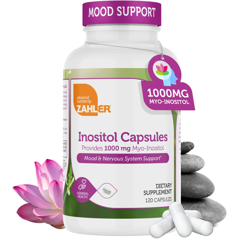 Zahler Inositol 1000mg capsules bottle front view