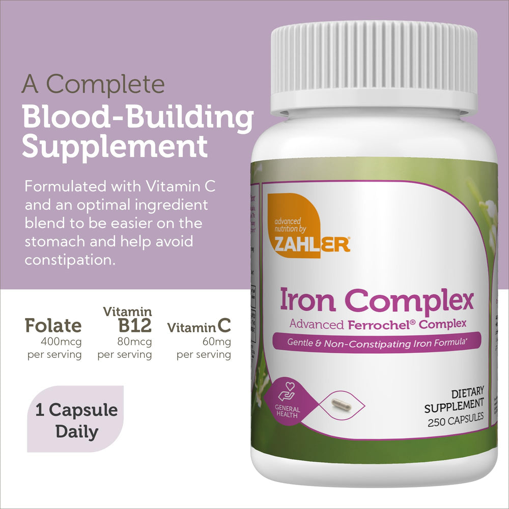 Zahler Iron Complex bottle on a kitchen counter