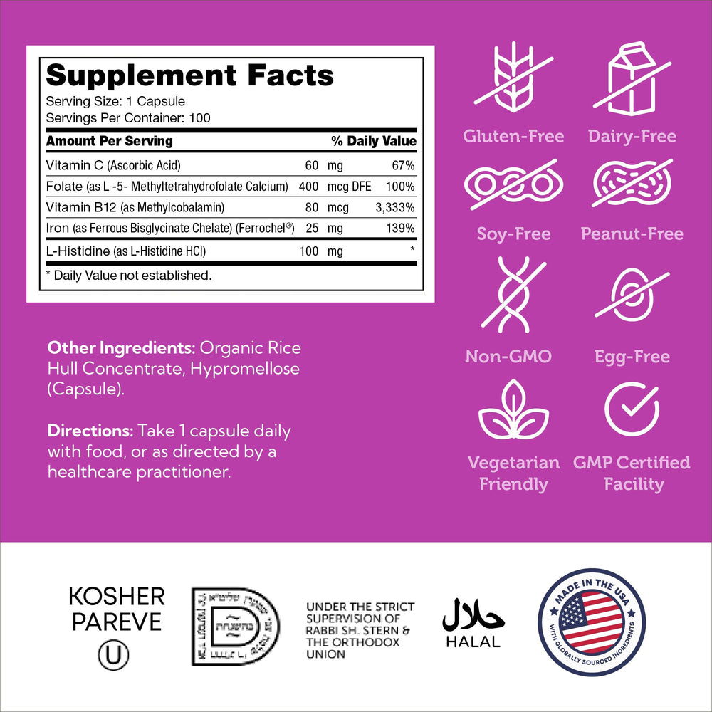 Close-up of Zahler Iron Complex capsules