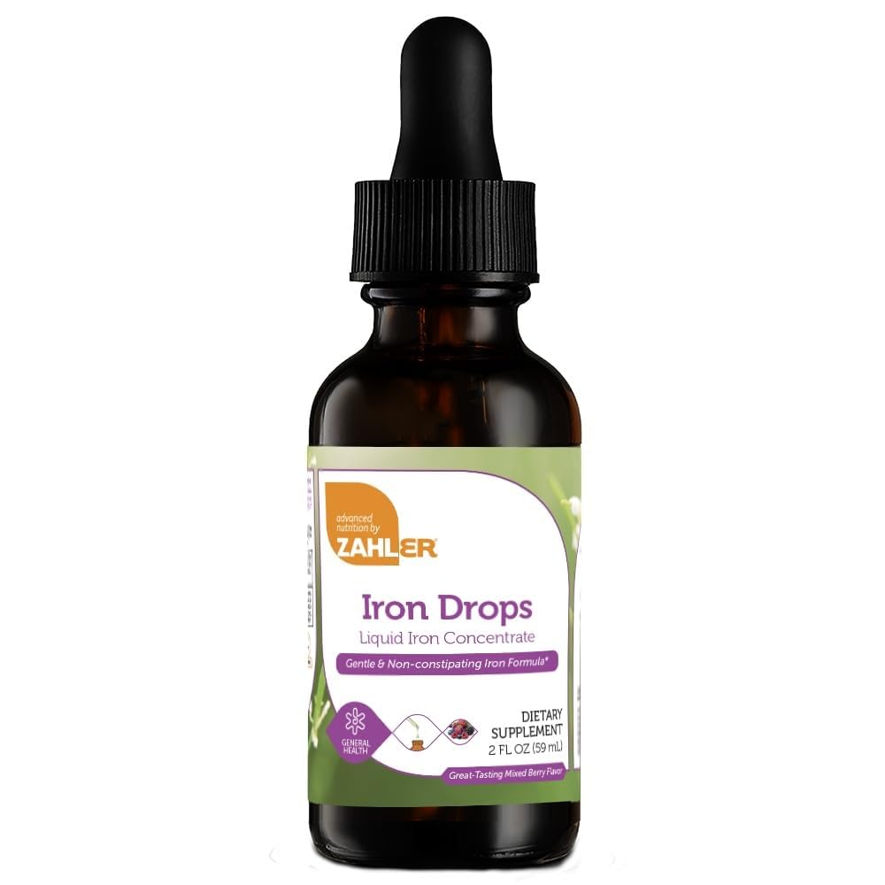 Zahler's Iron Drops bottle front view with label