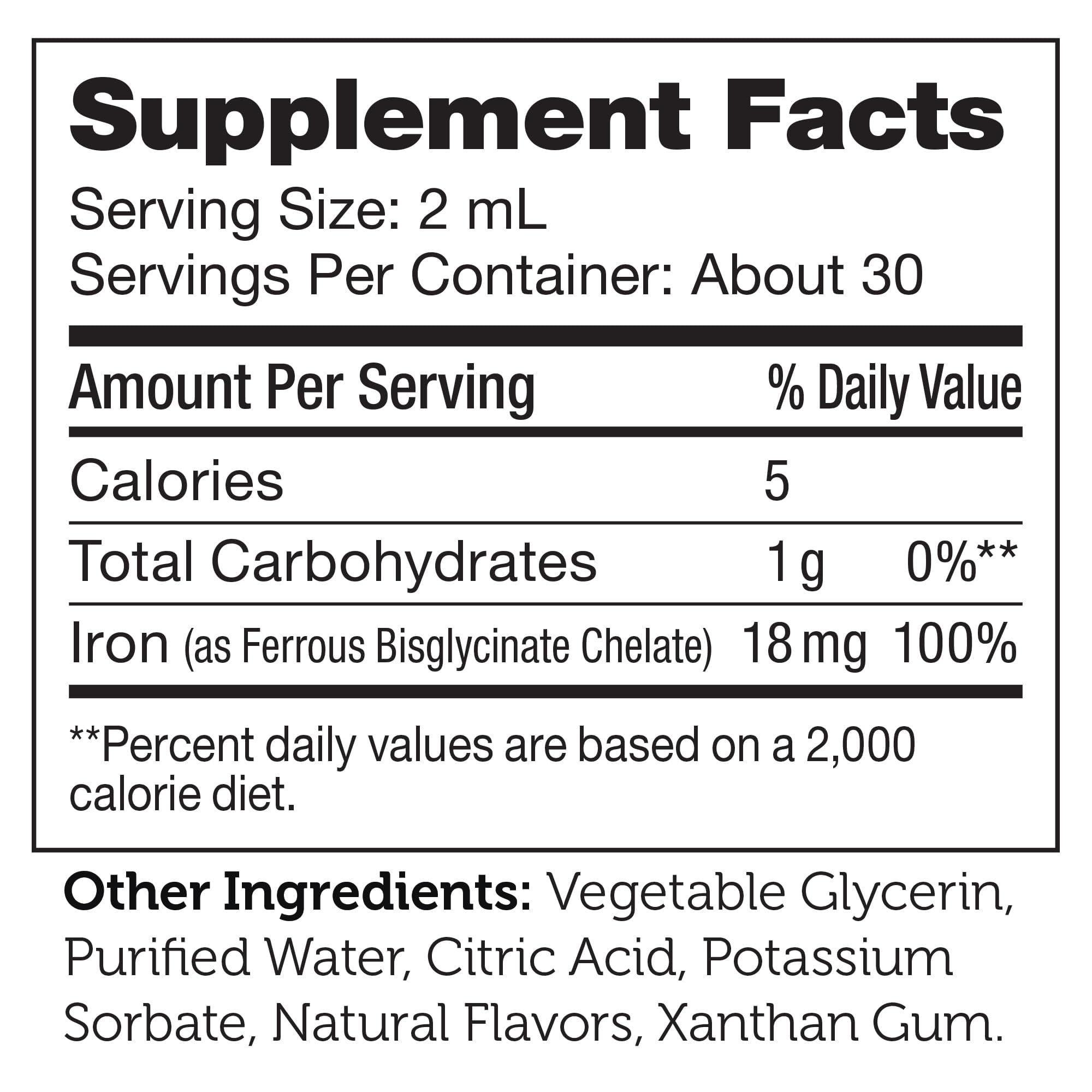 2 oz bottle of Zahler's Iron Drops with dropper