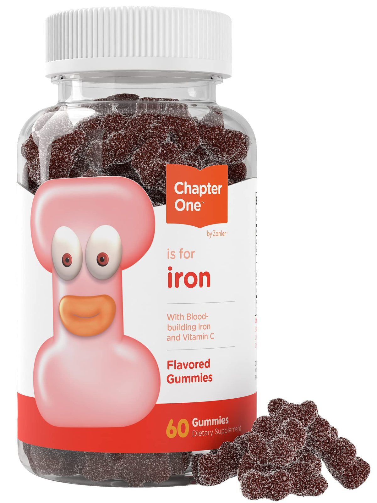 Bottle of Zahler Iron Gummies 60 count