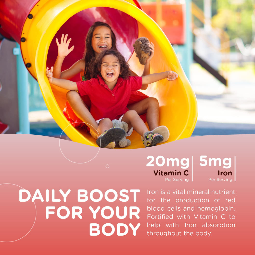 Graphic illustrating iron absorption with Vitamin C