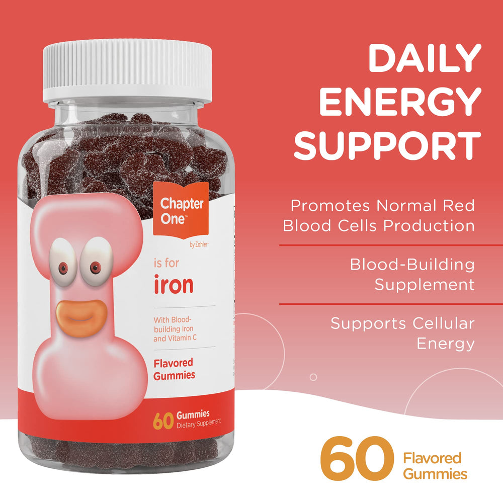 Iron gummies being taken with a meal to aid digestion