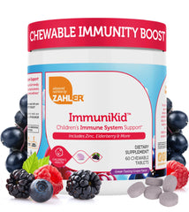 Front view of Zahler Kids Immune Support grape chewable tablets