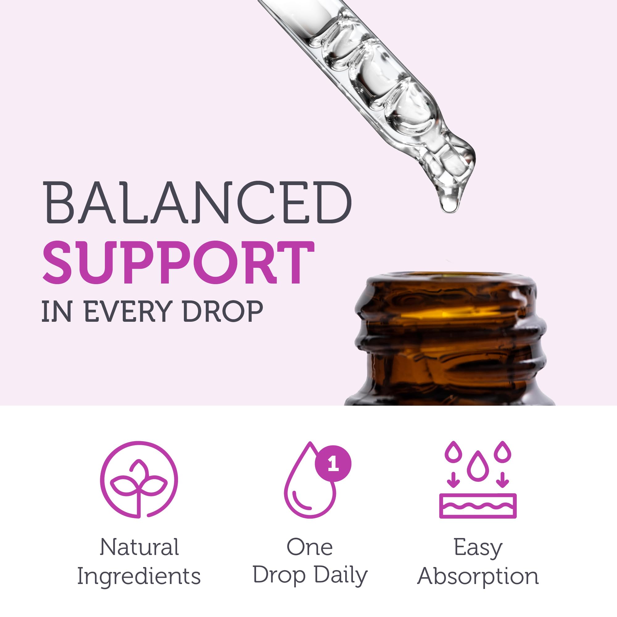 Three drops of Vitamin D3 being dispensed from the dropper