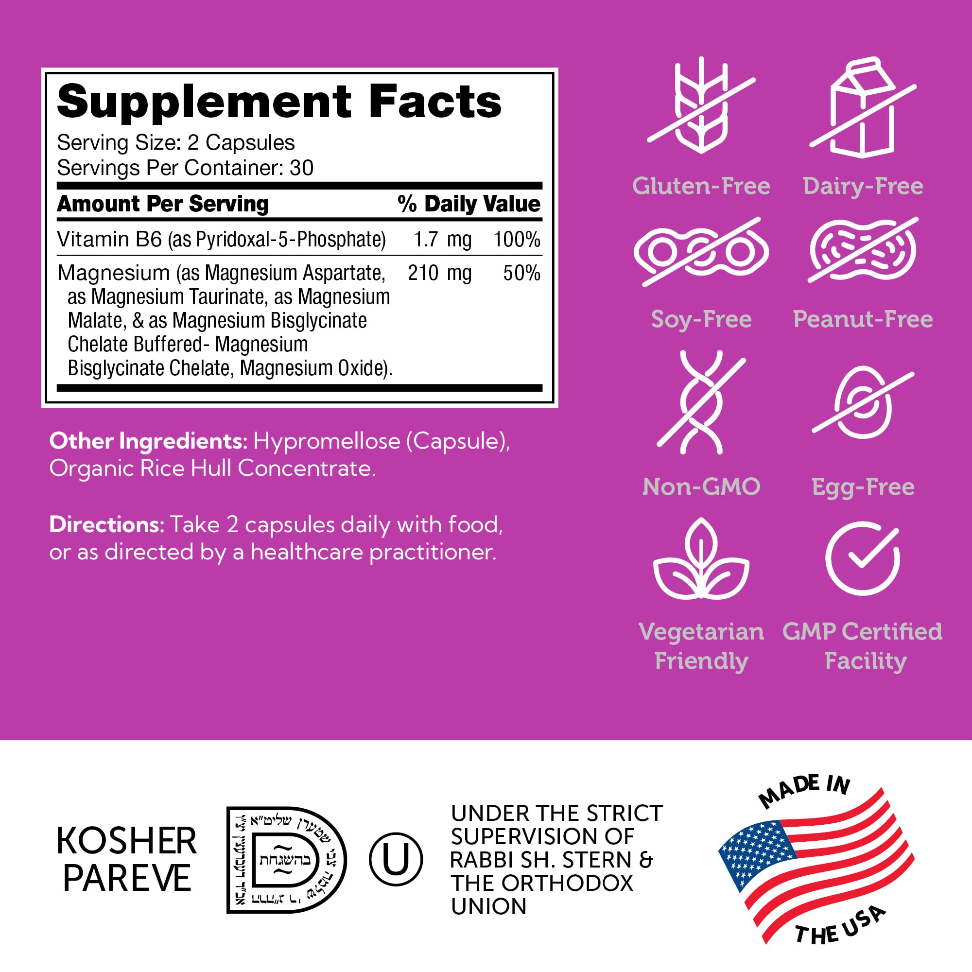 Graphic highlighting health benefits of Zahler Magnesium Complex