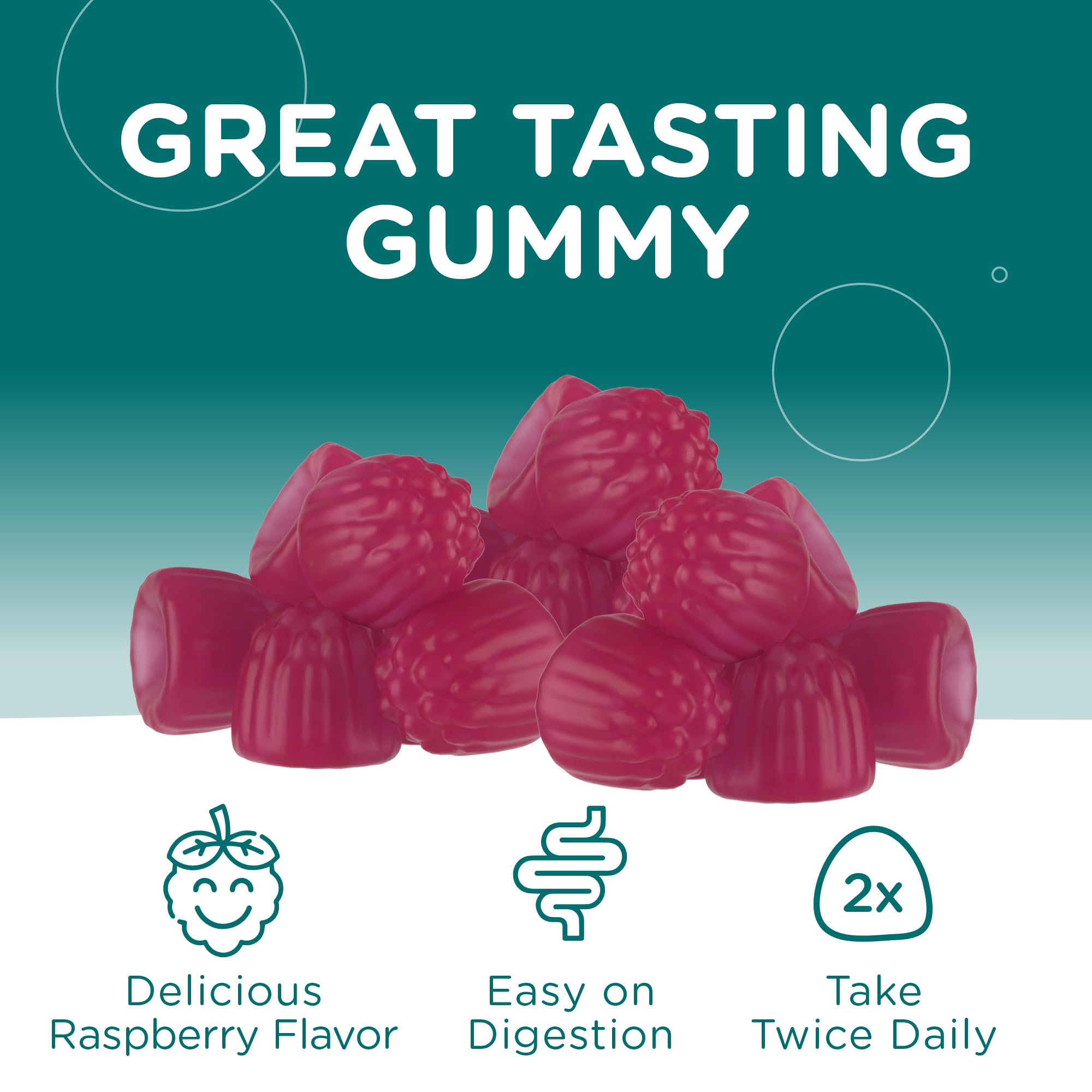 60-count bottle of Zahler Magnesium Gummies Raspberry flavor