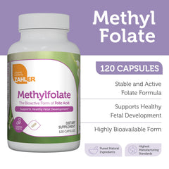 Close-up of Zahler Methylfolate capsules