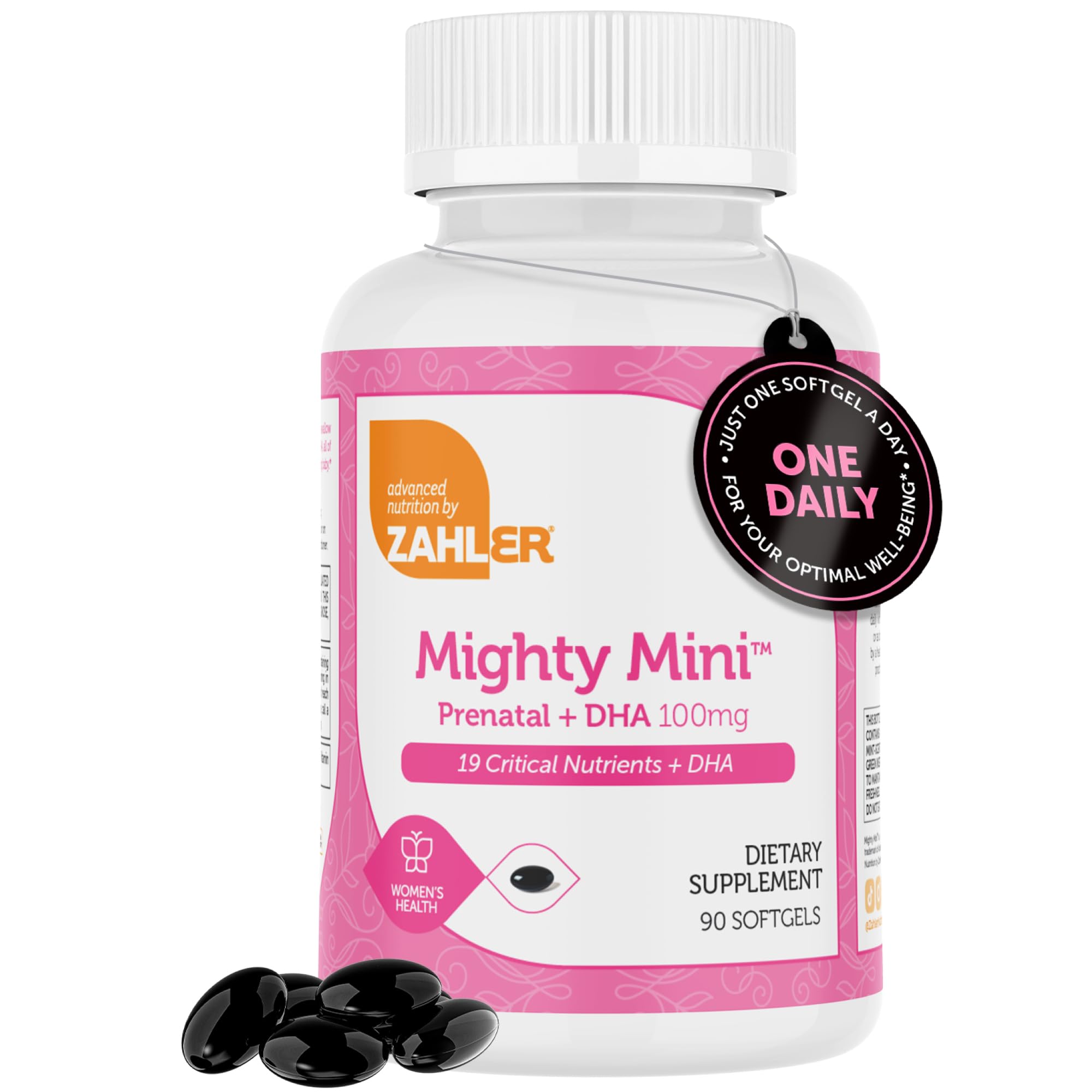 Close-up of DHA and folate information on the product label