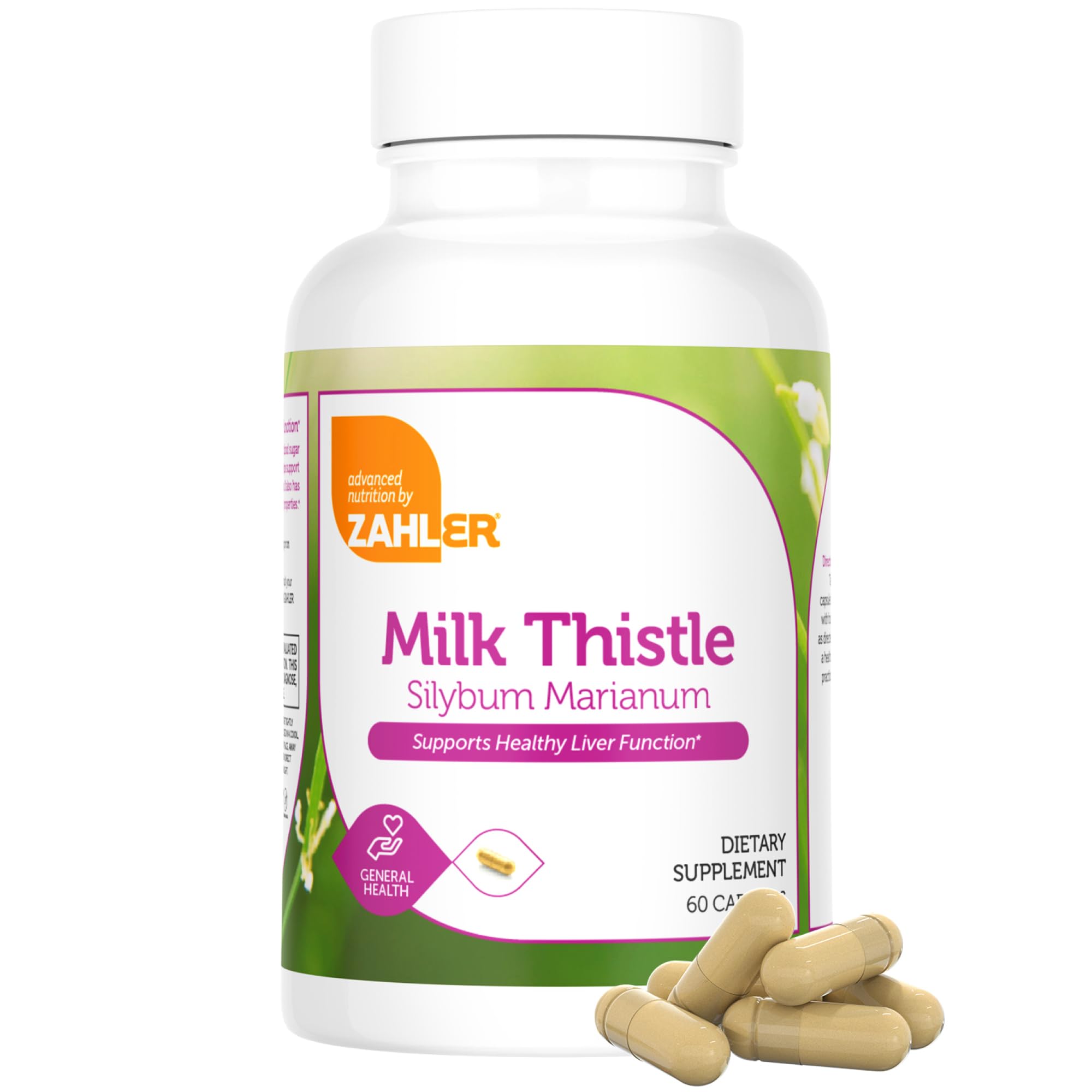 Close-up of Zahler Milk Thistle label