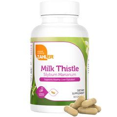 Close-up of Zahler Milk Thistle label