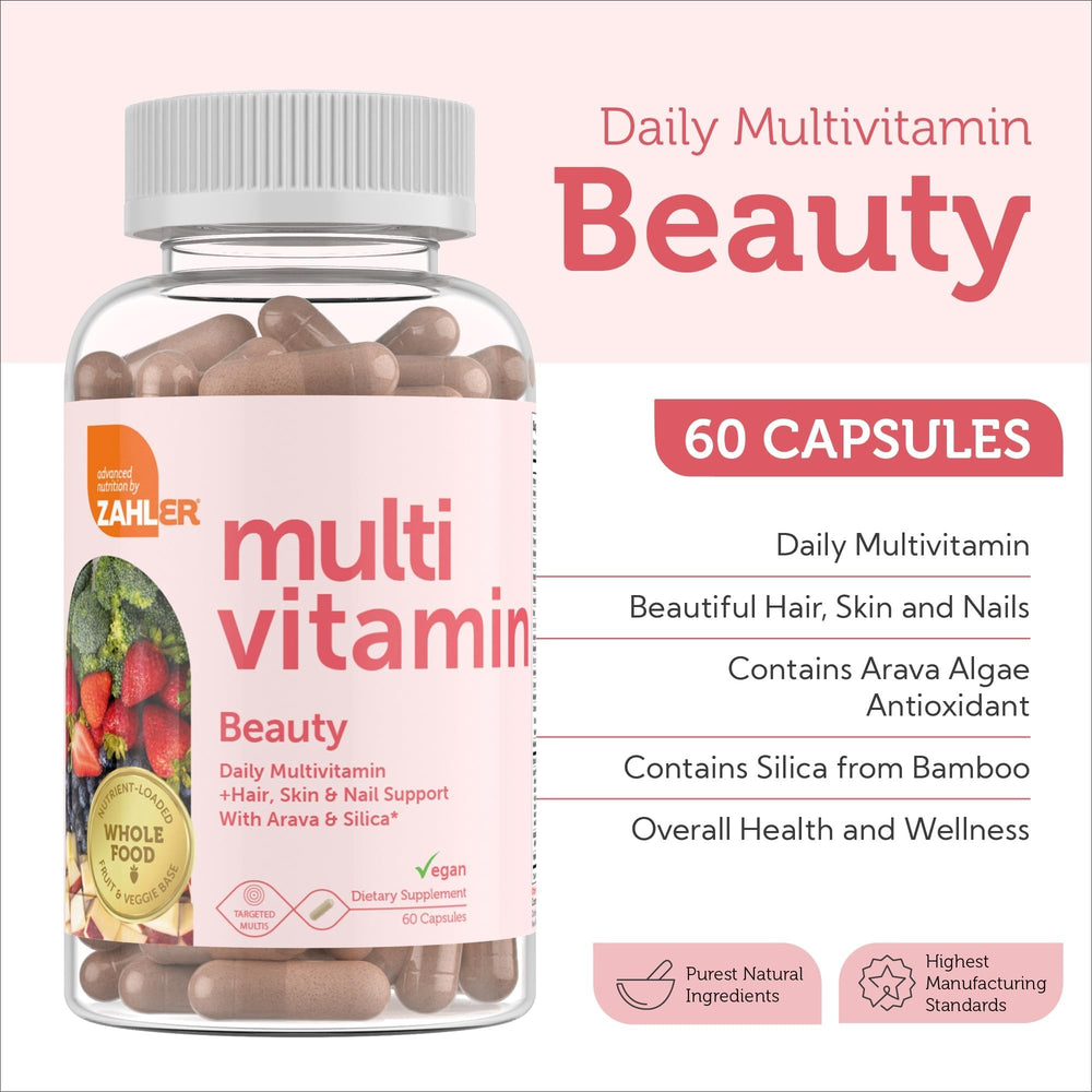 Front of Zahler Multivitamin bottle with product name