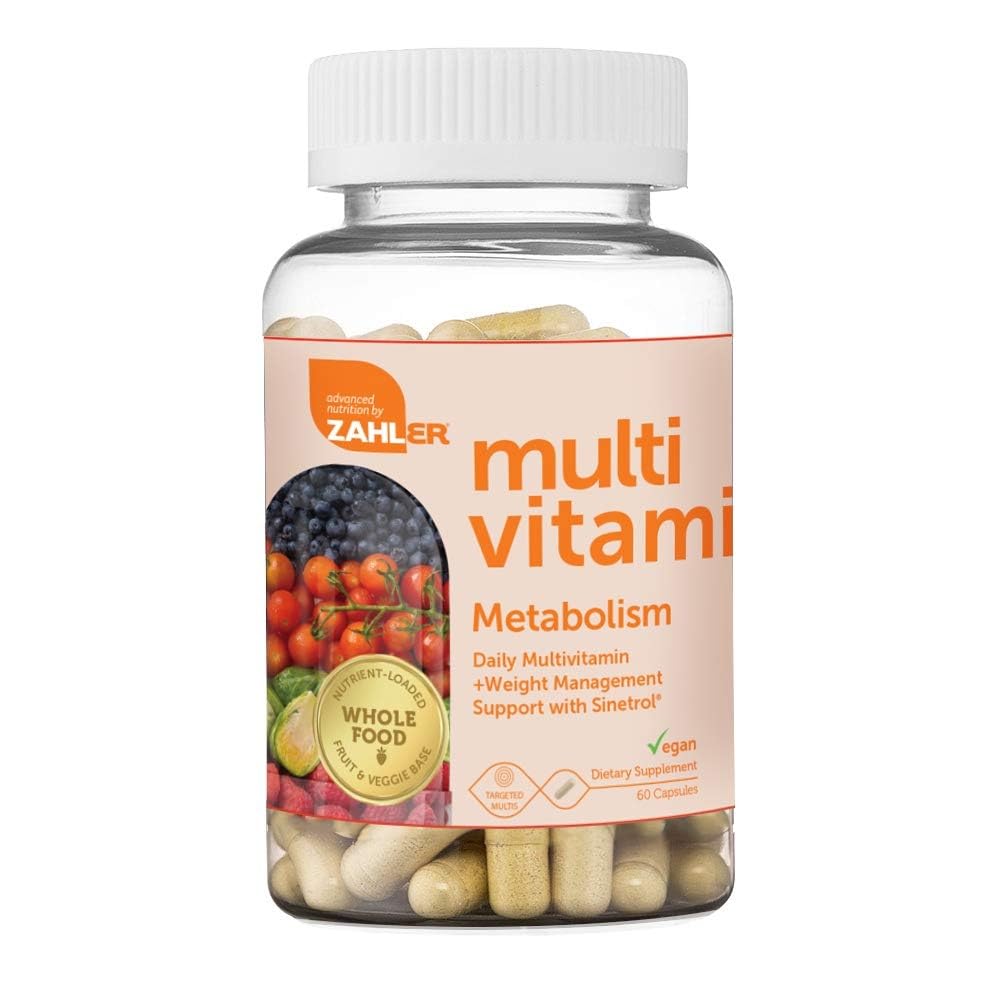 60-capsule Zahler Multivitamin Metabolism bottle with label highlights