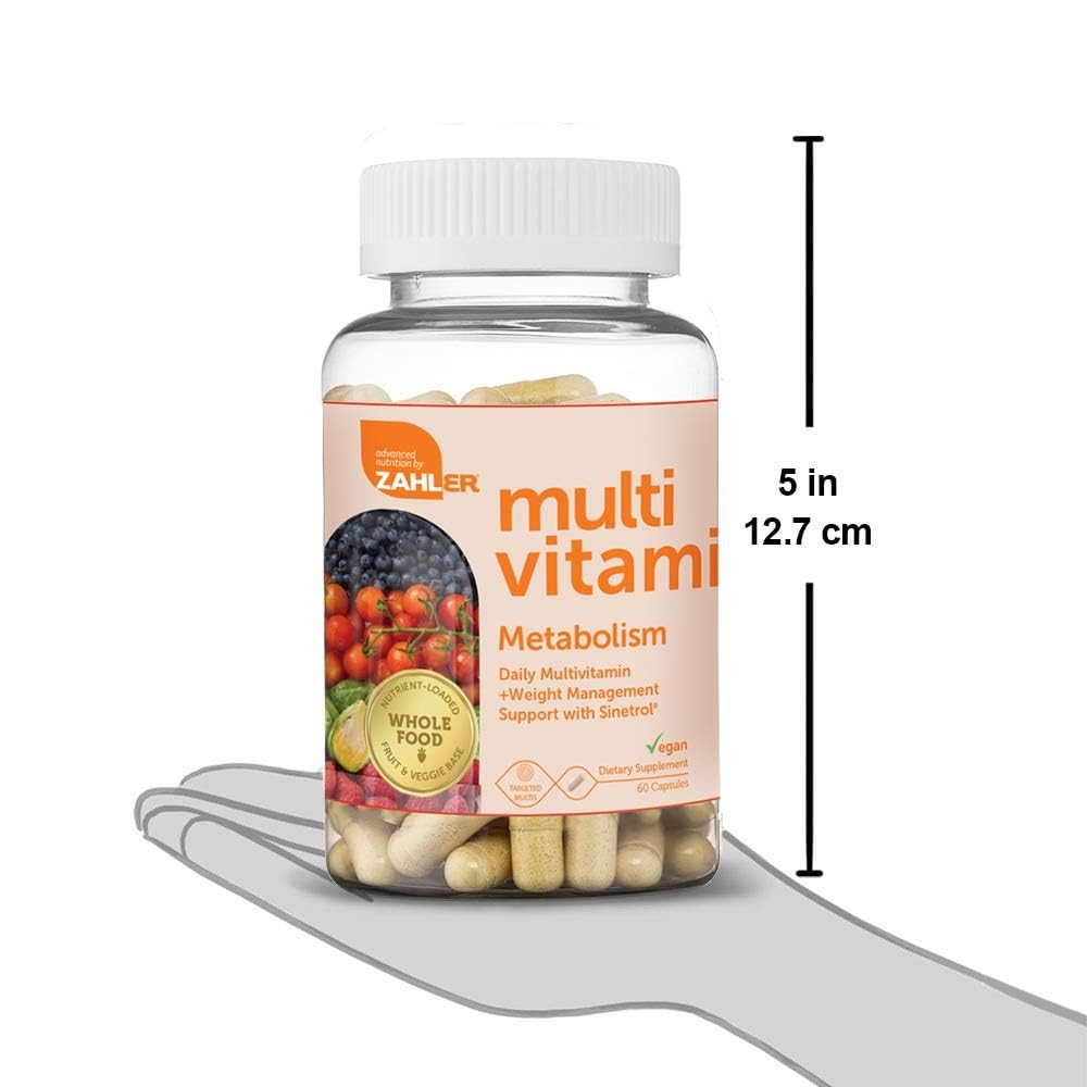 Lifestyle image of a man and a woman taking Zahler Multivitamin Metabolism