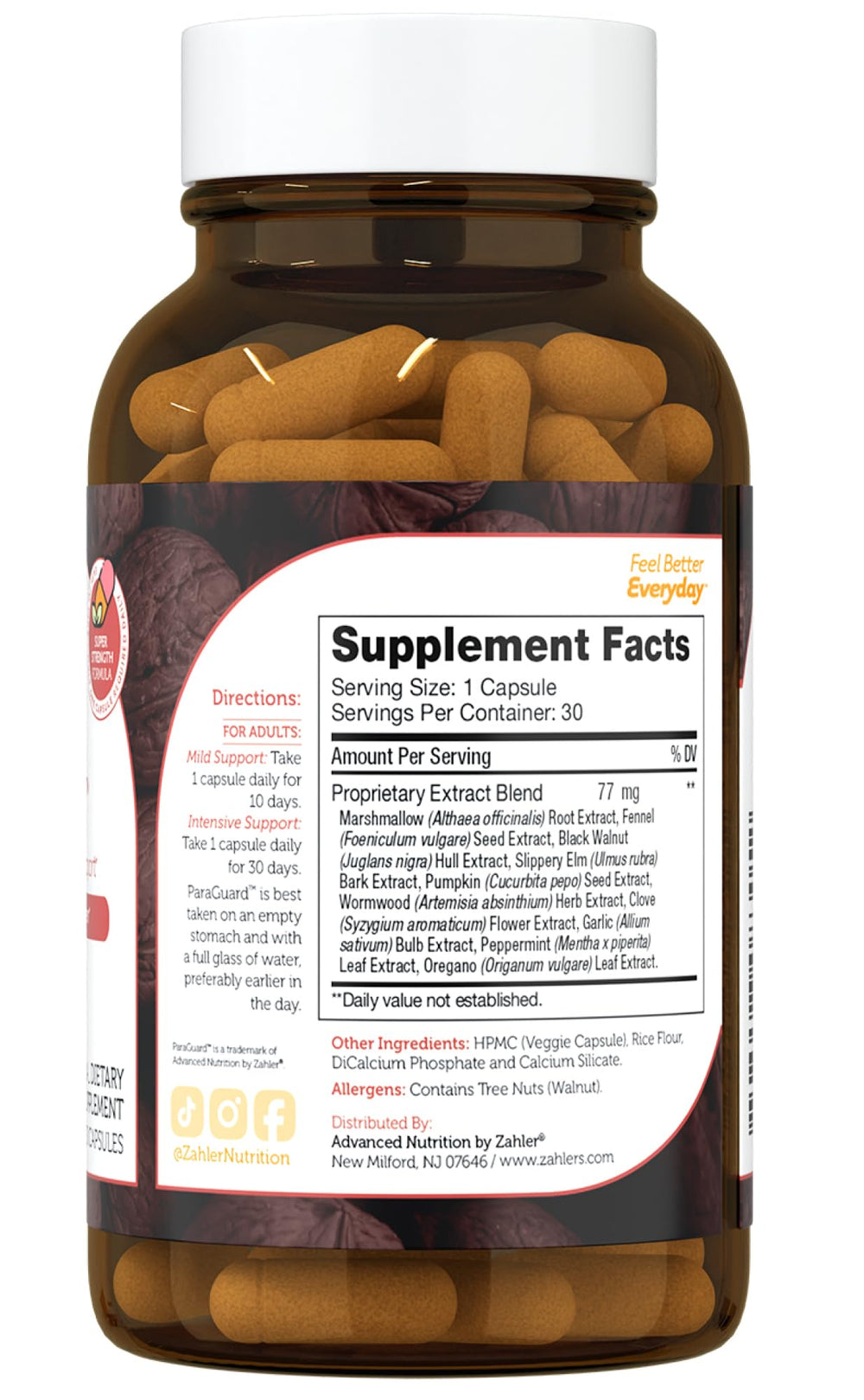 Front view of Zahler ParaGuard bottle