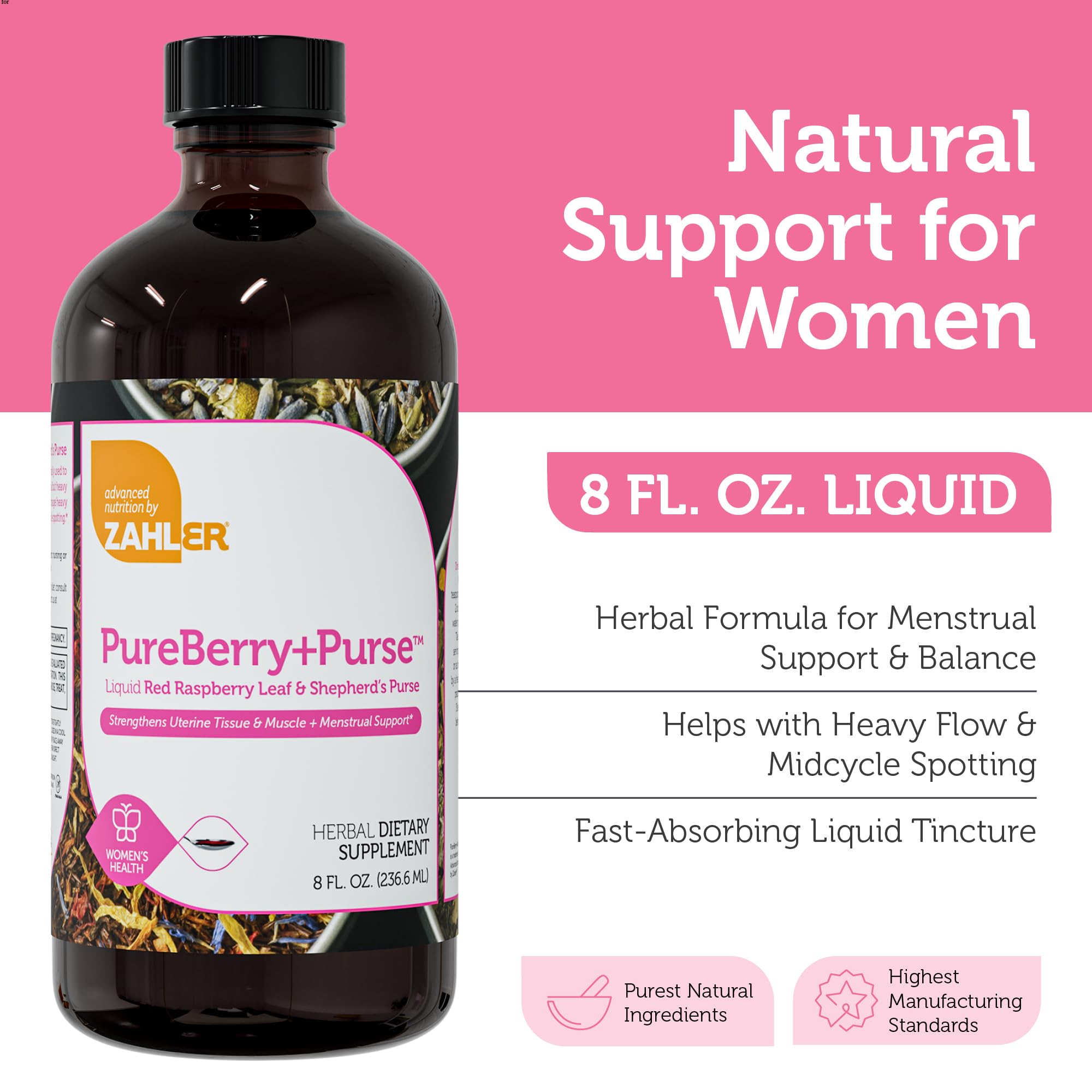 Kosher certification badge on Zahler PureBerry+Purse packaging