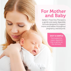 Graphic showing nutrients included in Zahler Total One Prenatal