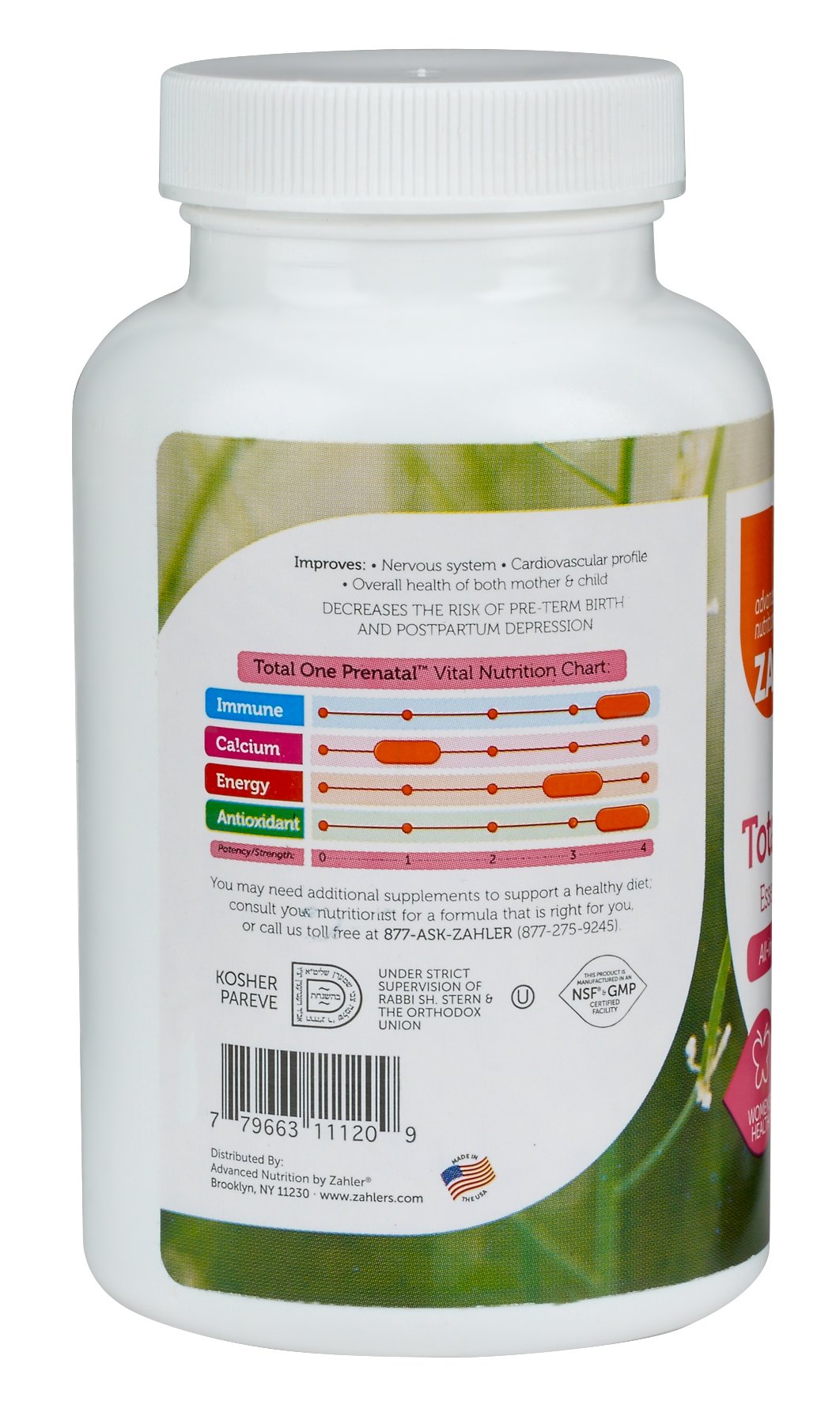 Total One Prenatal Vitamins ingredients and nutrition label
