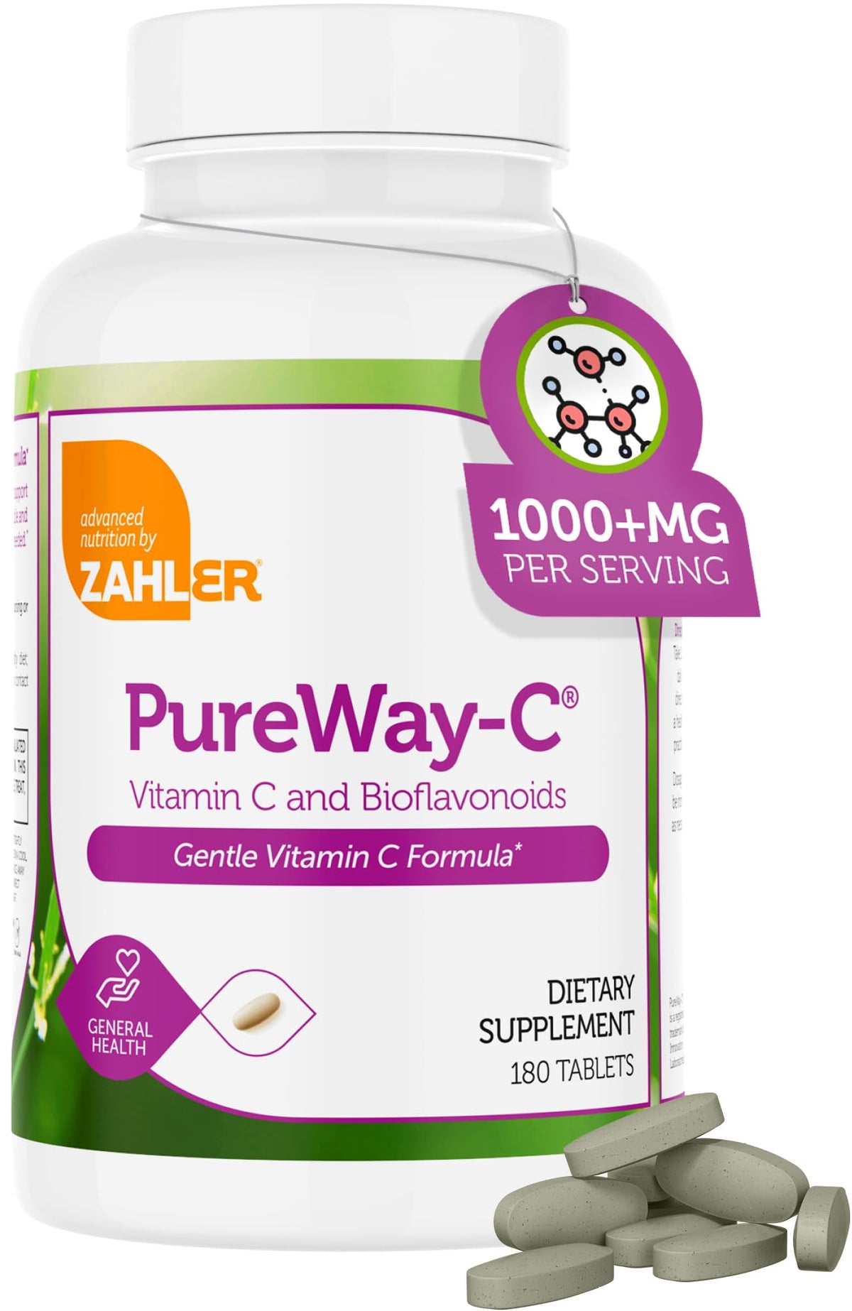 Bottle of Zahler Vitamin C 1000mg with Bioflavonoids for immune support