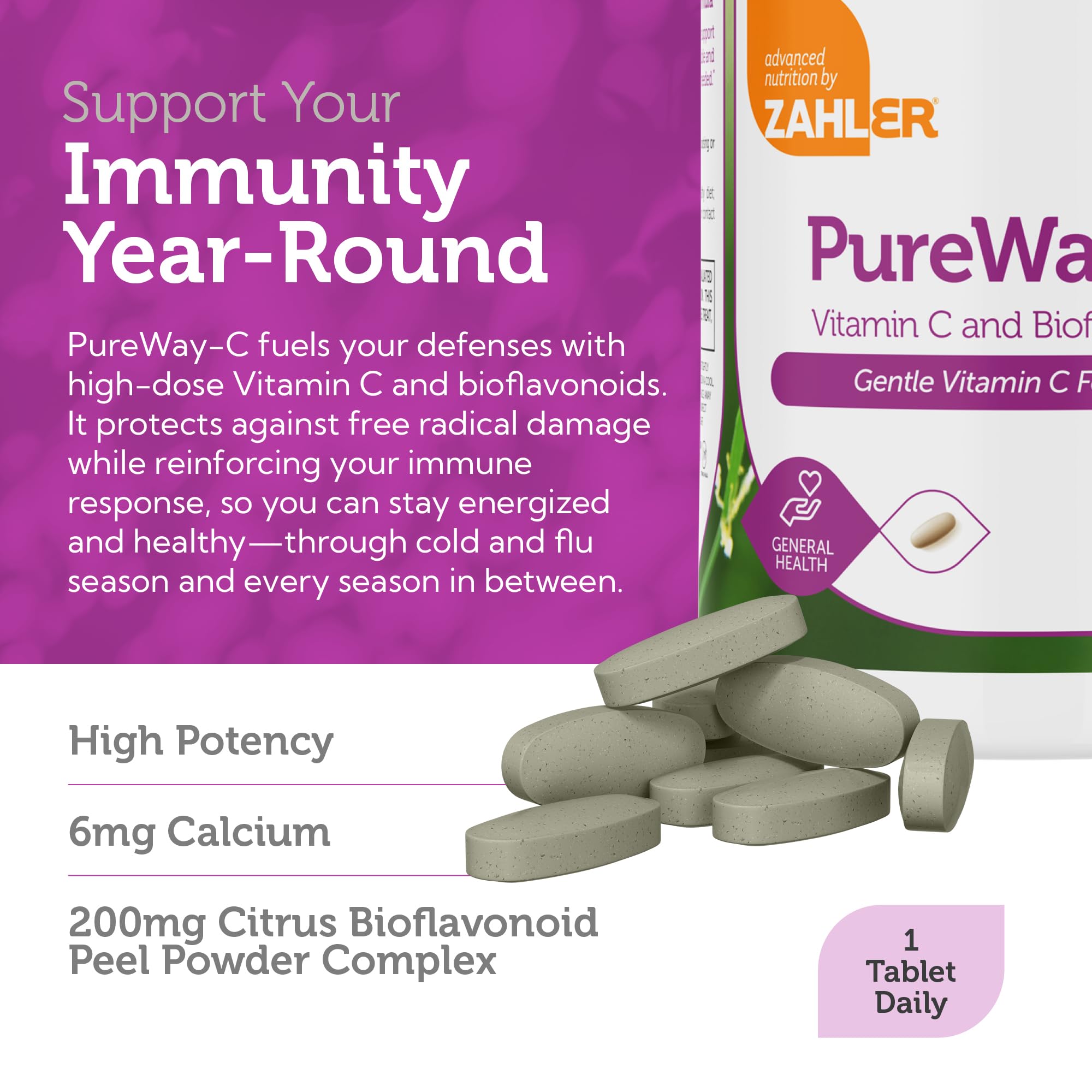 Gluten-free Zahler Vitamin C tablet - 180 count