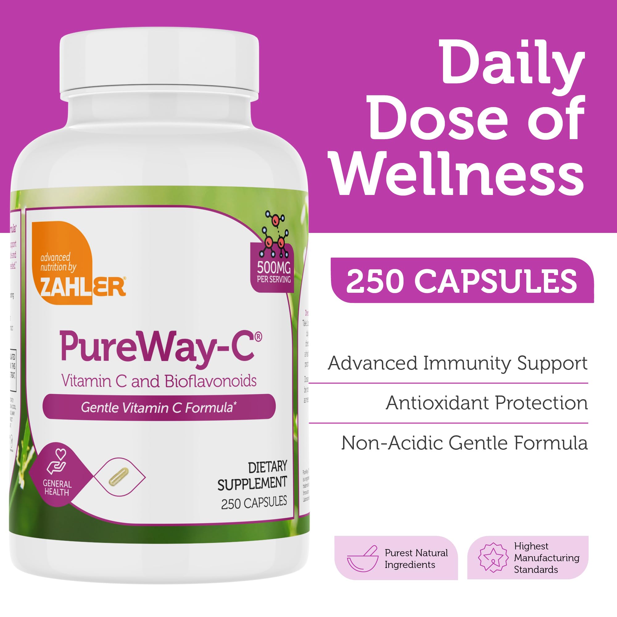 PureWay-C 500 mg vitamin C with bioflavonoids for absorption