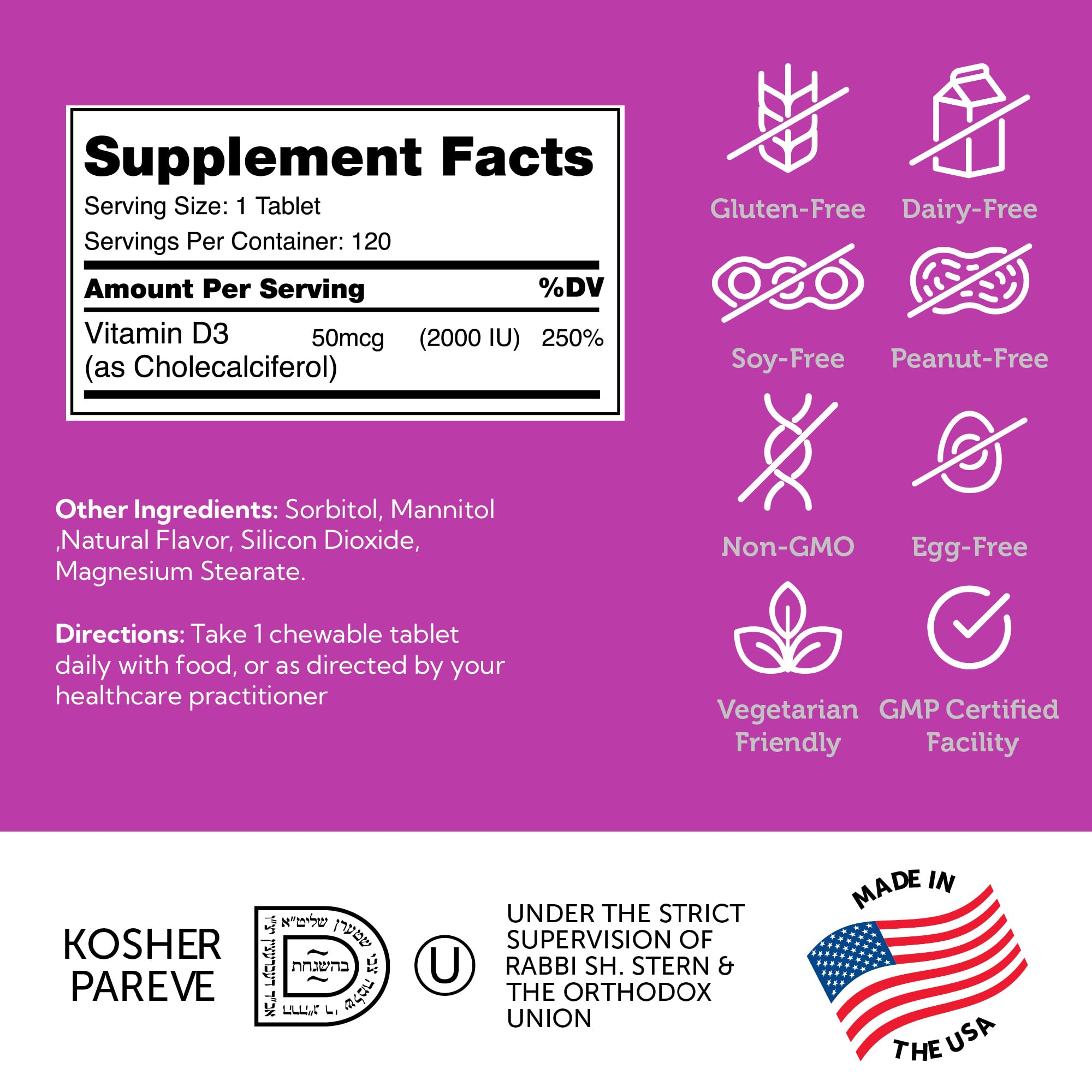Zahler Vitamin D3 packaging and tablets