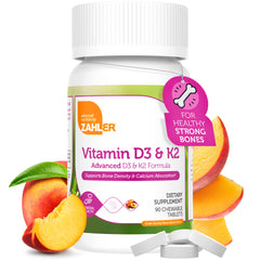Front view of Zahler Vitamin D3 & K2 chewable bottle (90 count)