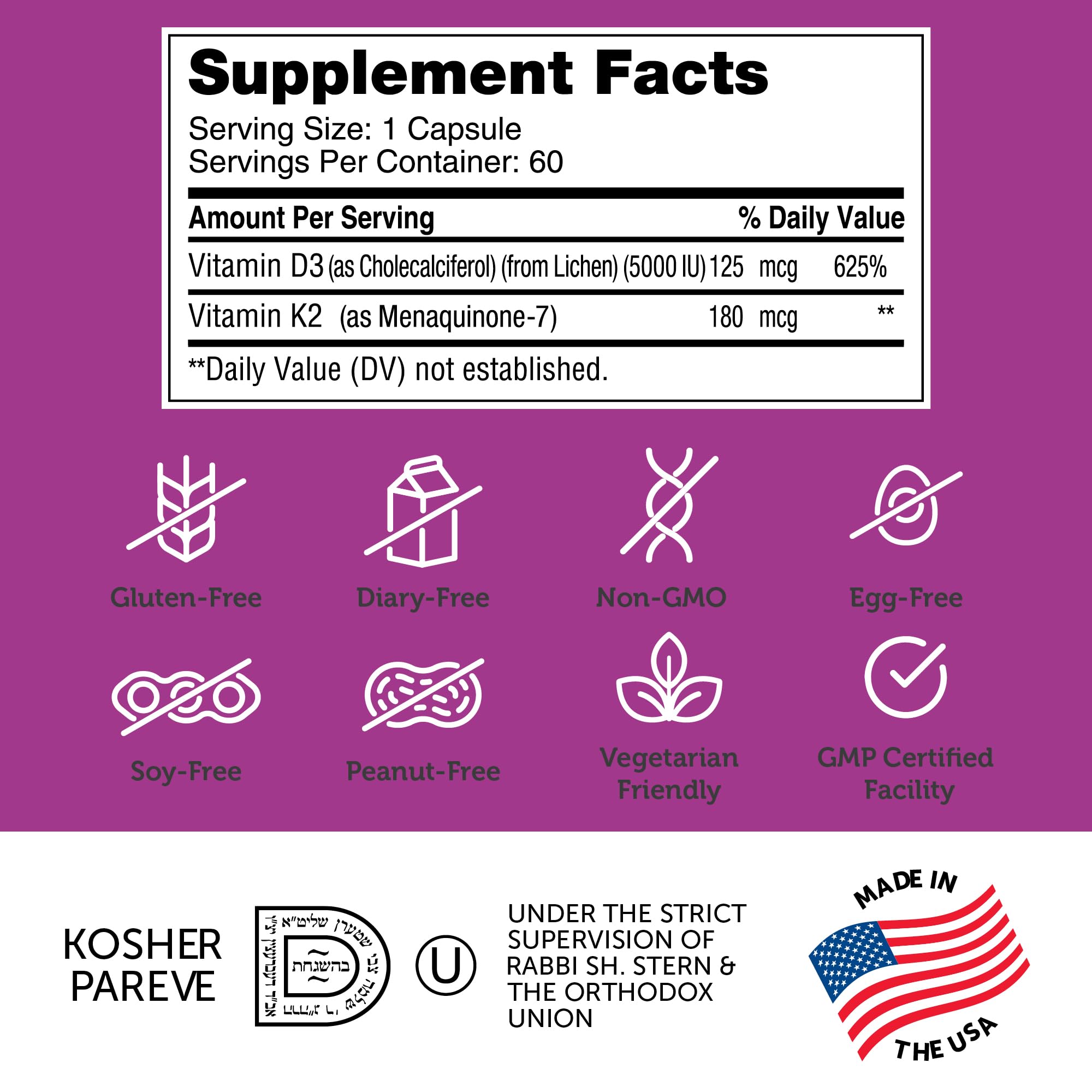 Vegetarian and kosher certification badges