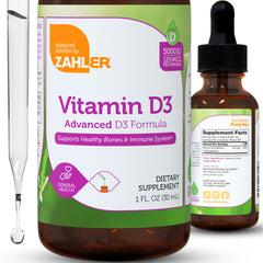 Zahler Vitamin D3 Liquid 5000 IU drops being applied