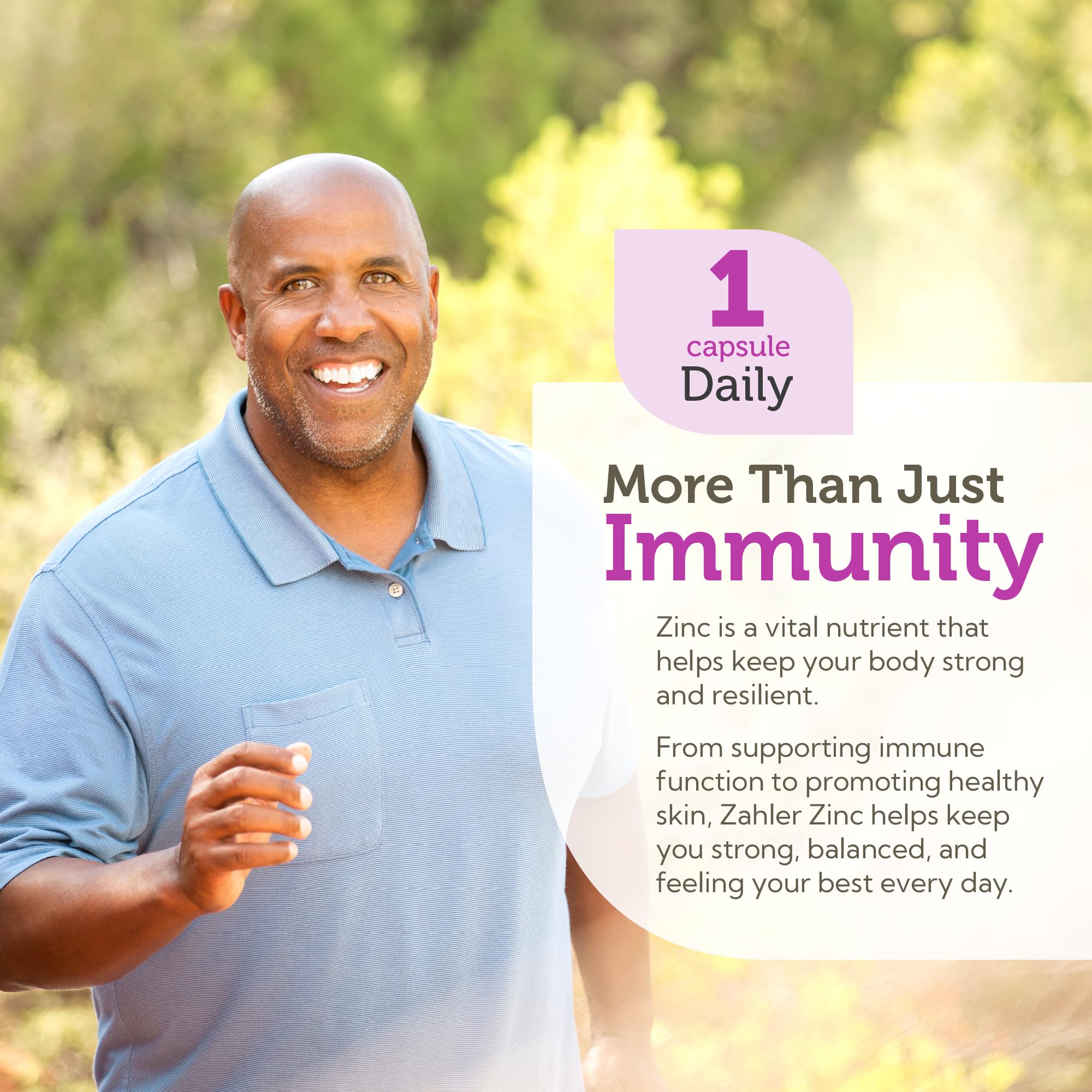 Immune function support with Zahler Zinc 50mg