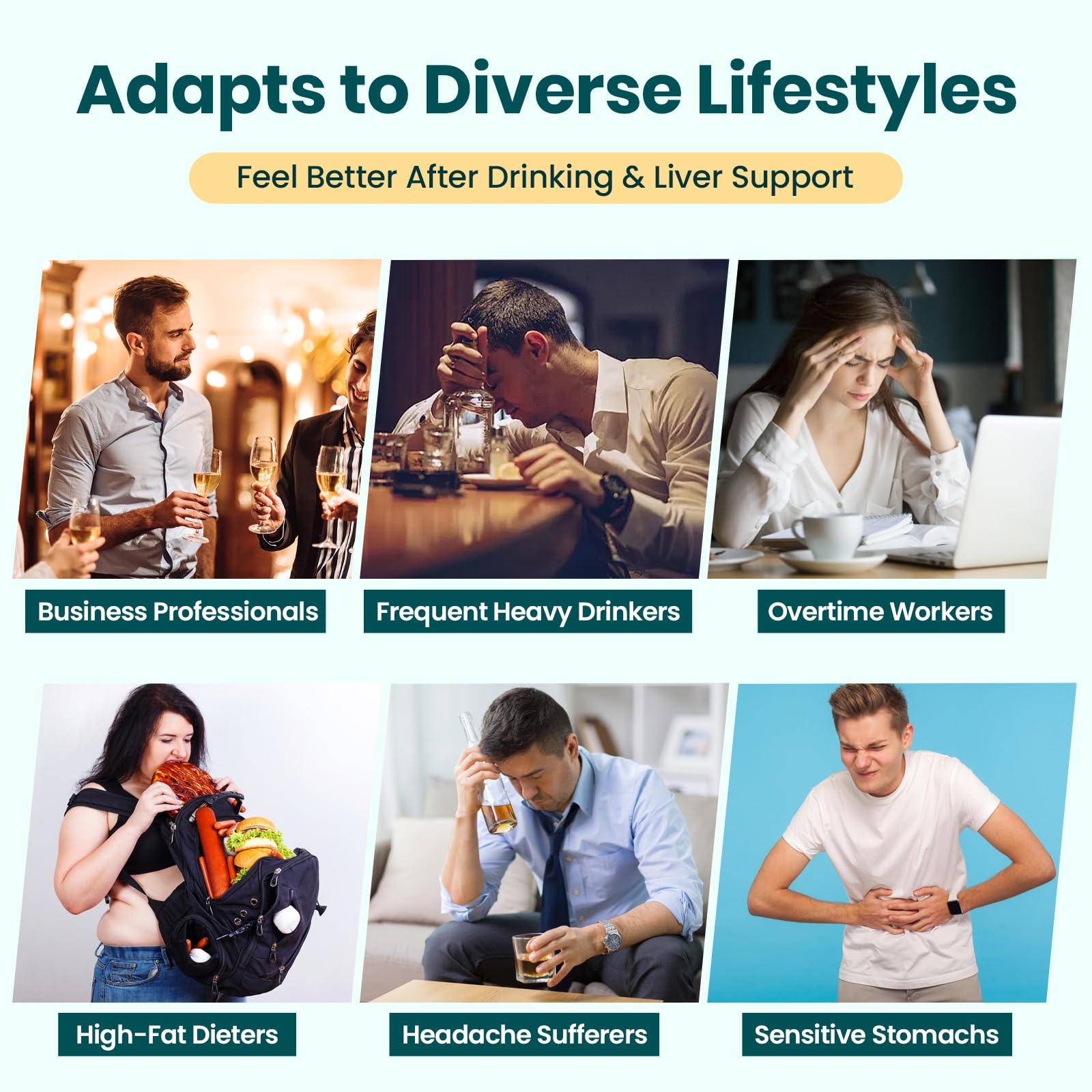 Graphic depicting hangover recovery benefits