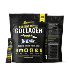 Zammex premium collagen peptides powder travel sticks, Type I & III, unflavored, 10 g per serving