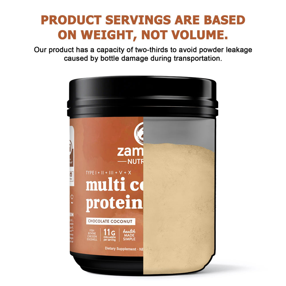 Serving scoop with chocolate collagen powder