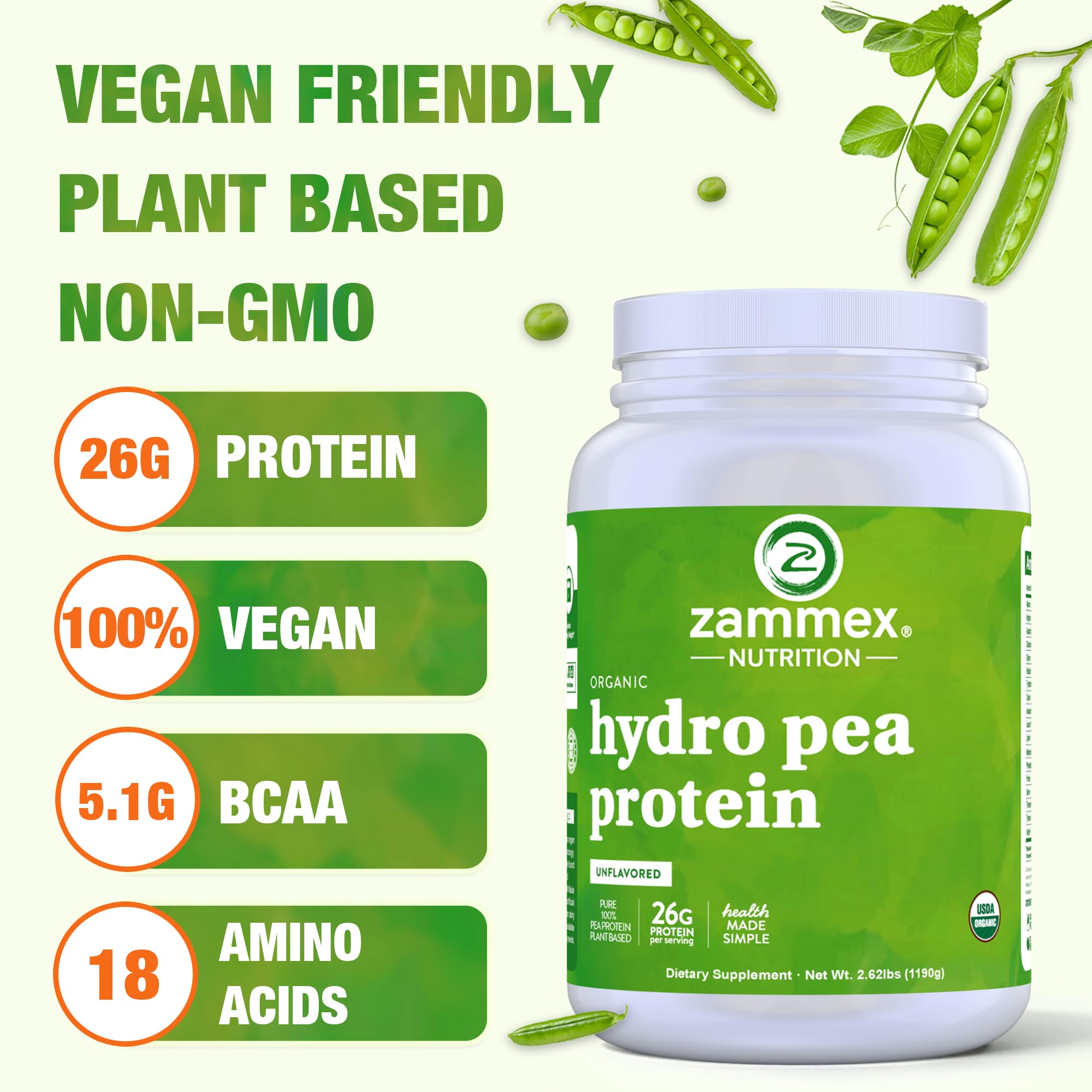 Zammex Organic Pea Protein Powder mixed in a shake for quick protein recovery.