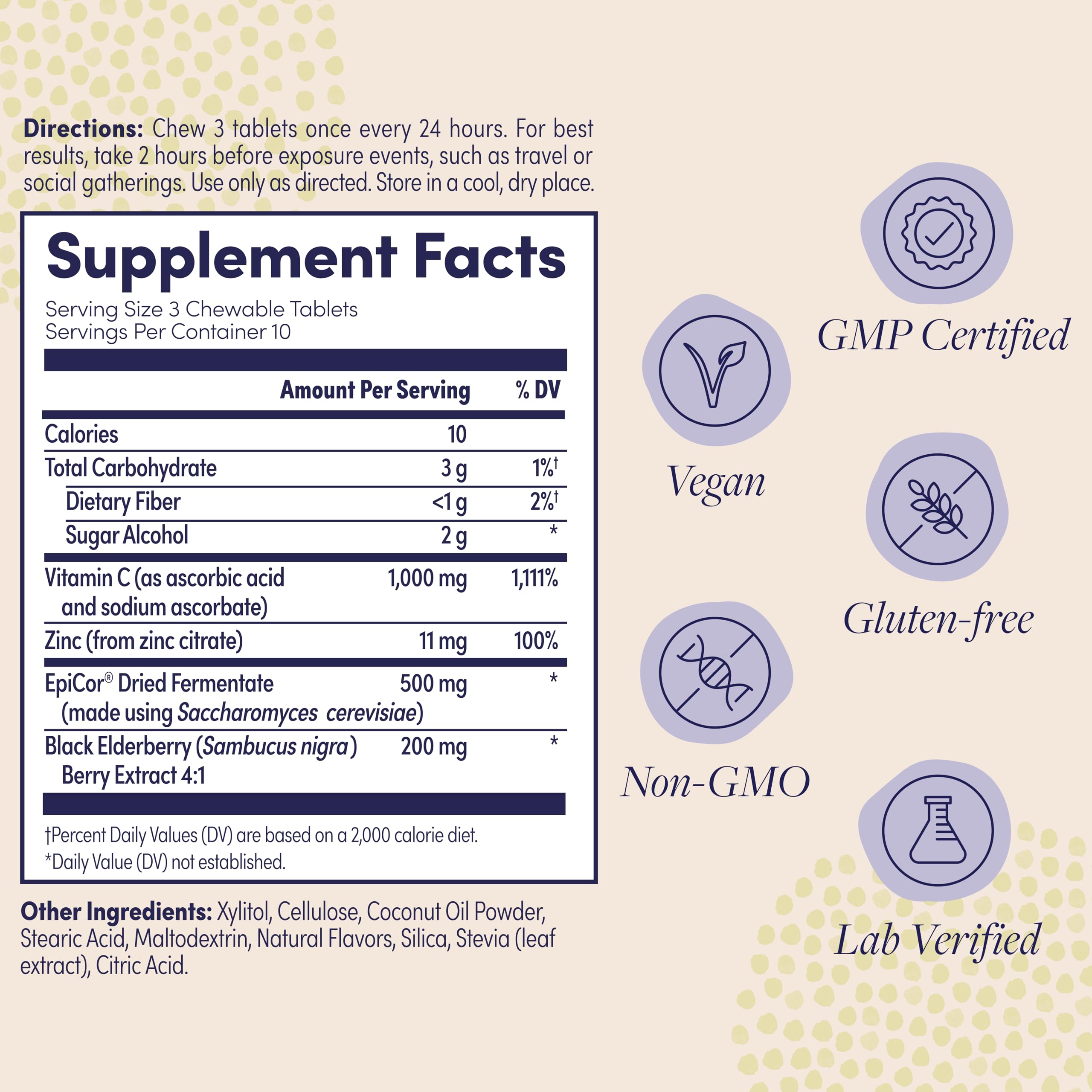 Close-up of orange-flavored elderberry immune chews