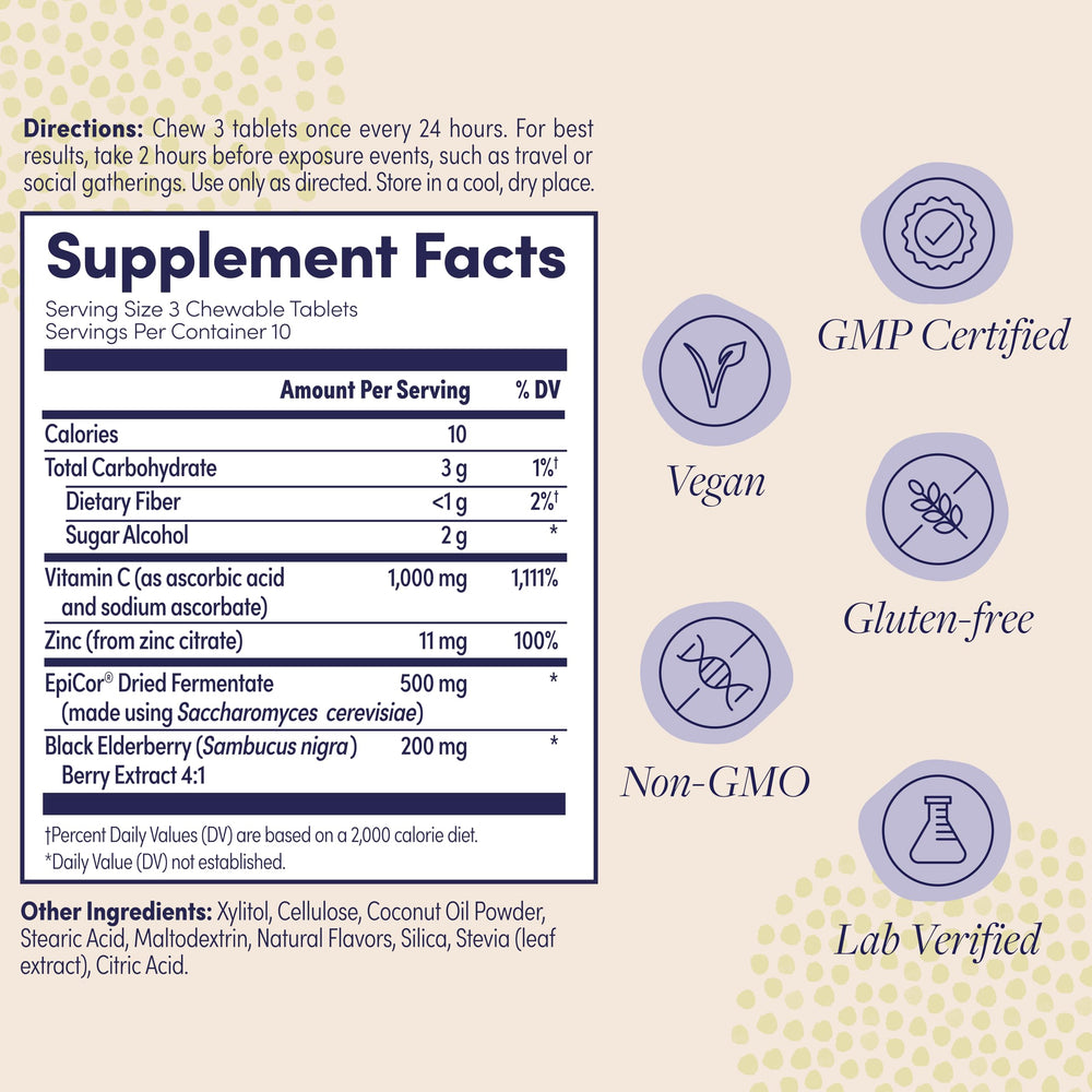 Close-up of orange-flavored elderberry immune chews