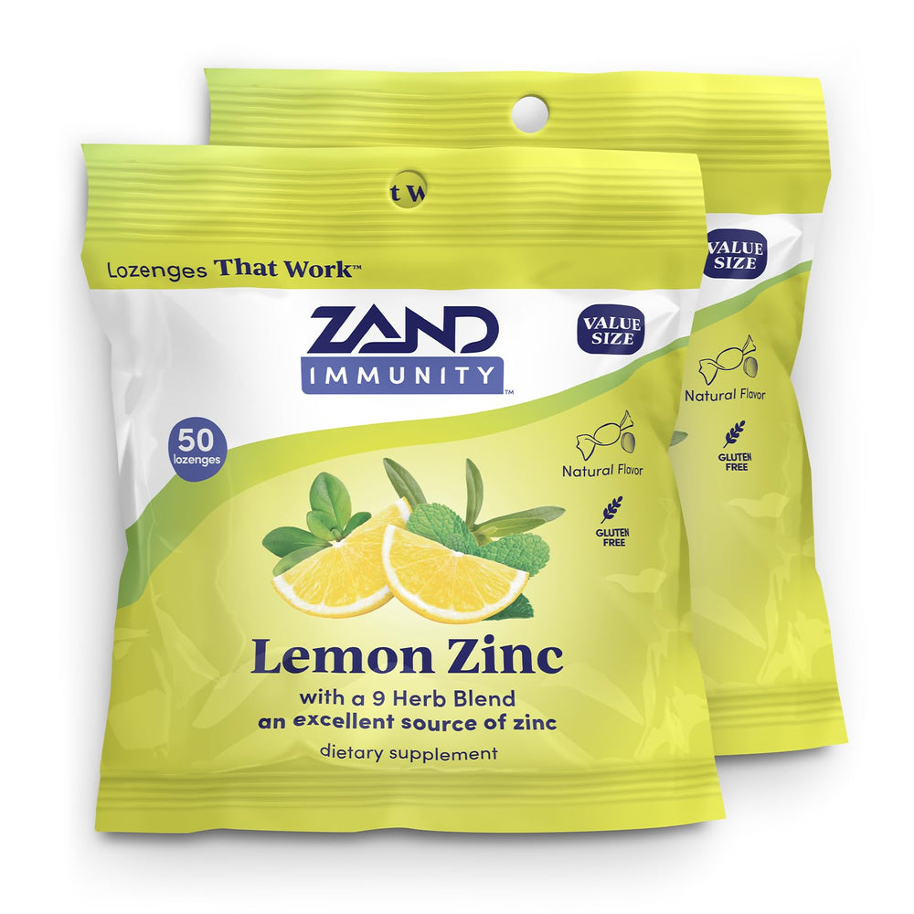 ZAND Immunity Lemon Zinc Lozenges 2 Pack hero image