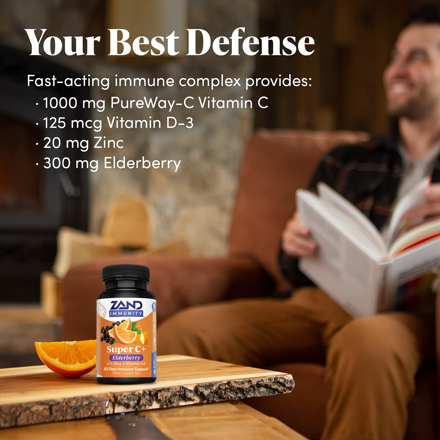 Serving size graphic for Zand Immunity Super C+ Elderberry