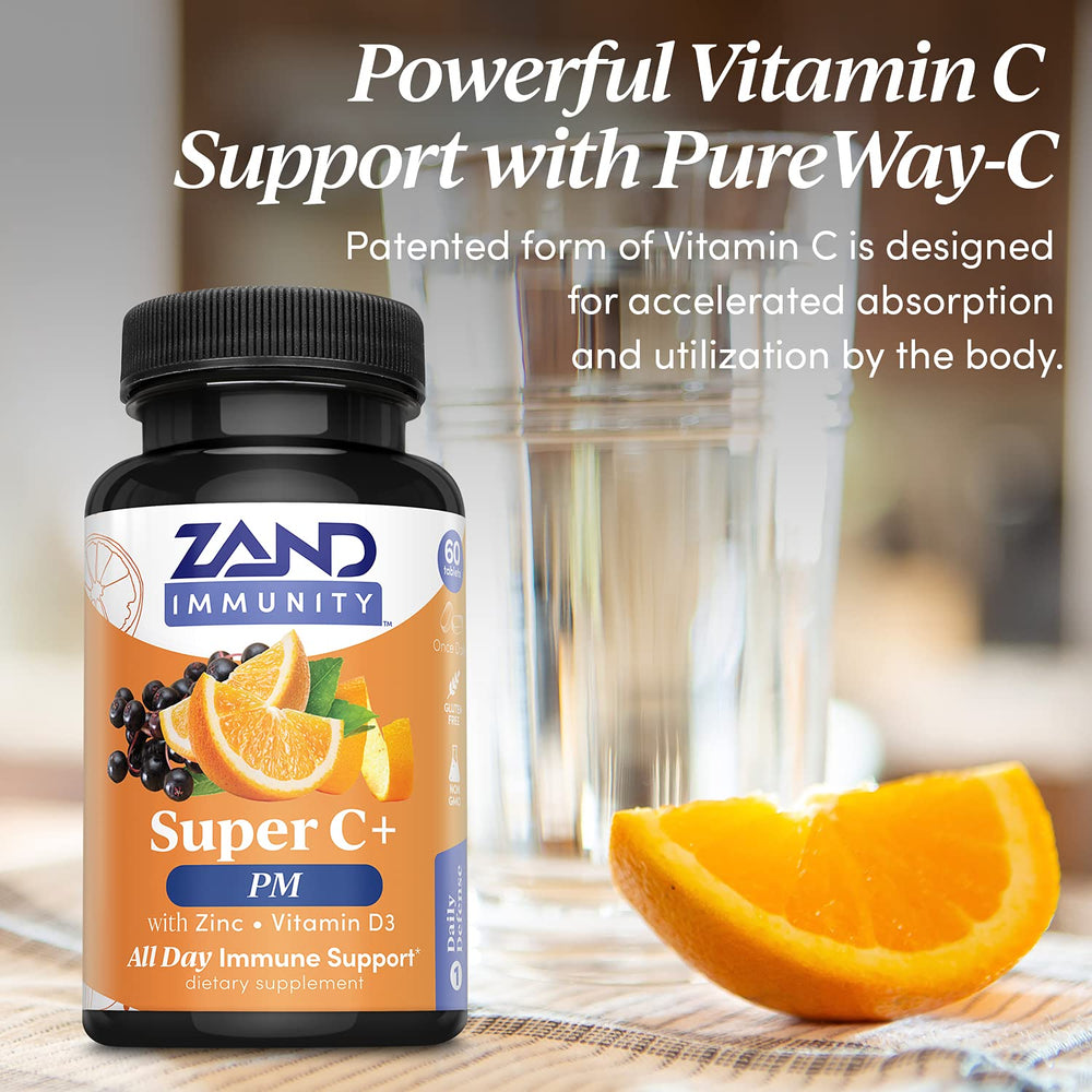 Vitamin D-3 125 mcg, Zinc 20 mg, and Elderberry 300 mg in Zand Immunity Super C+ PM