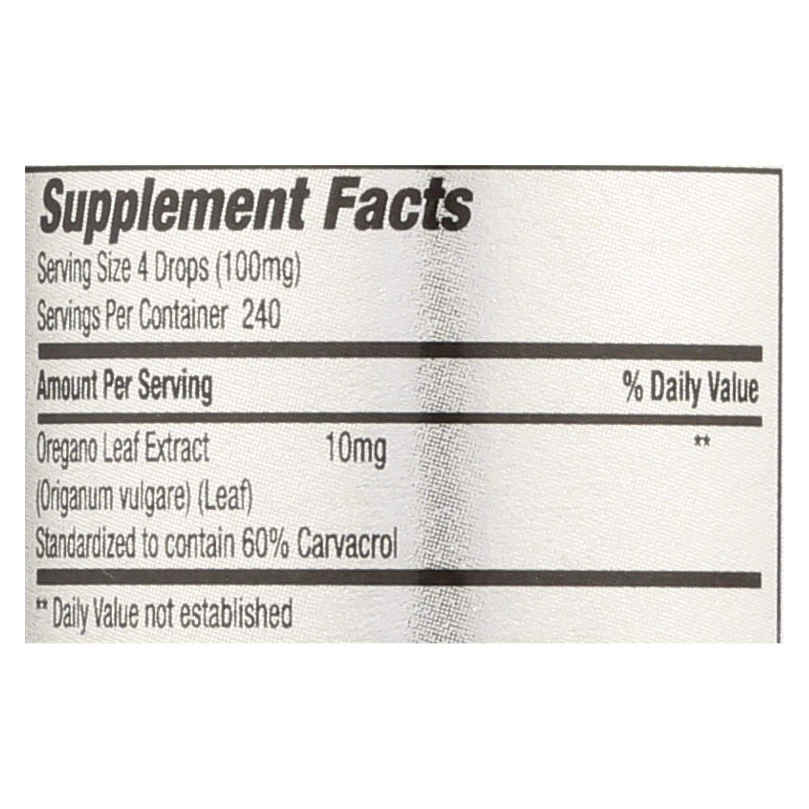 Close-up of oregano oil immune support formula ingredients and 60% carvacrol