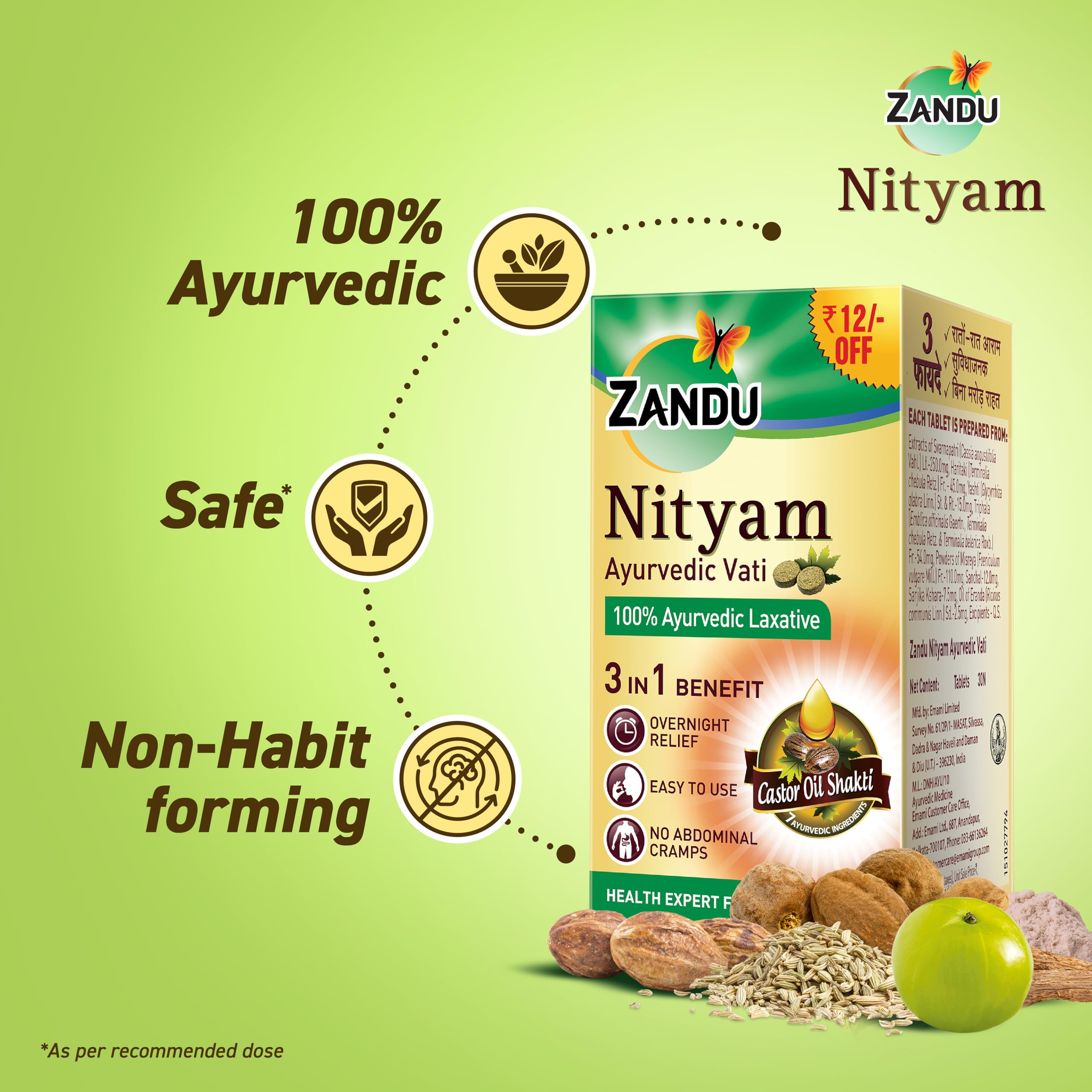 Pack of 3 Zandu Nityam bottles for daily use