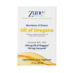 Greek undiluted oregano oil by Zane Hellas in 1 oz bottle