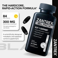 Close-up of Zantrex Black bottle showing label