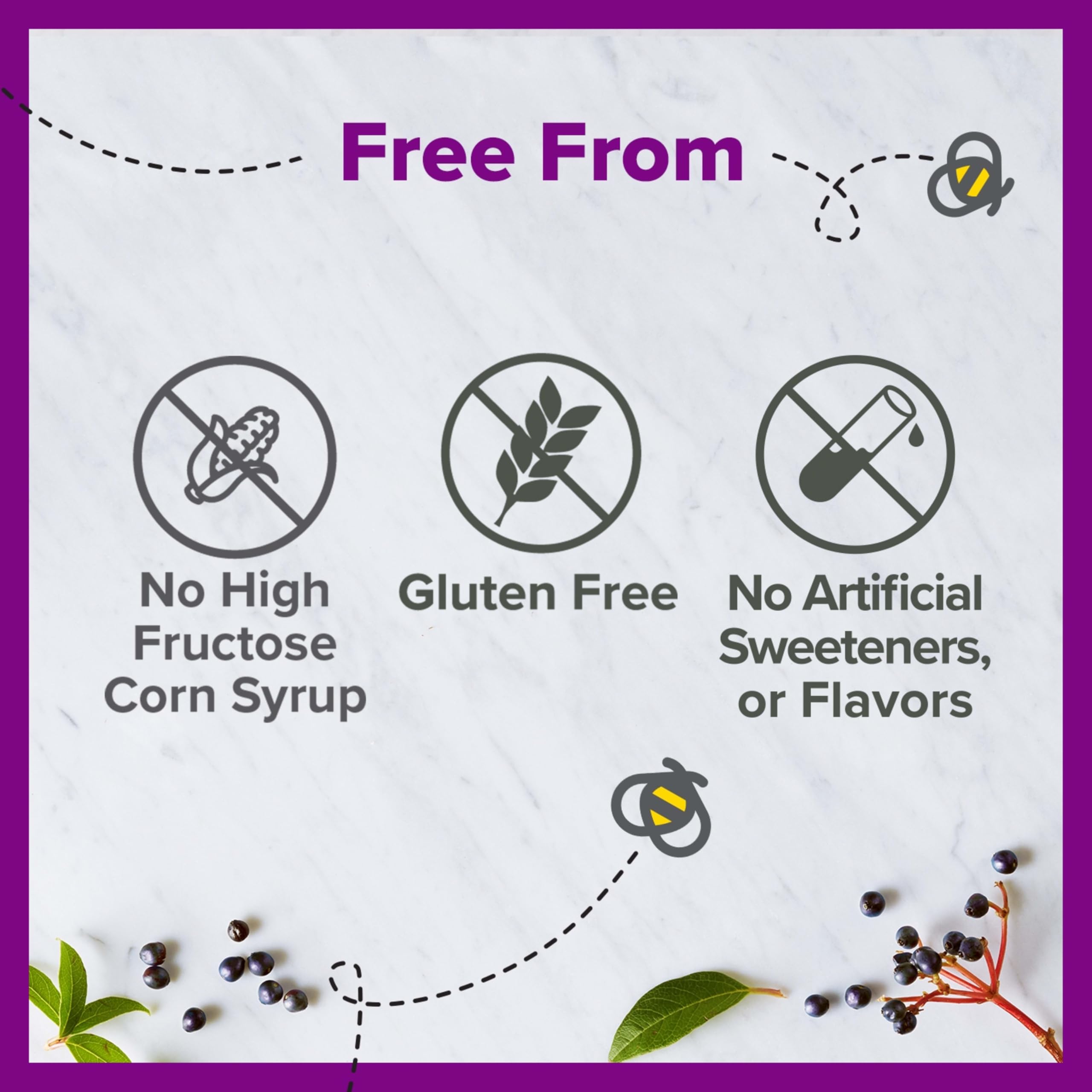 Close-up of Zarbee's immune support bottle label featuring elderberry extract