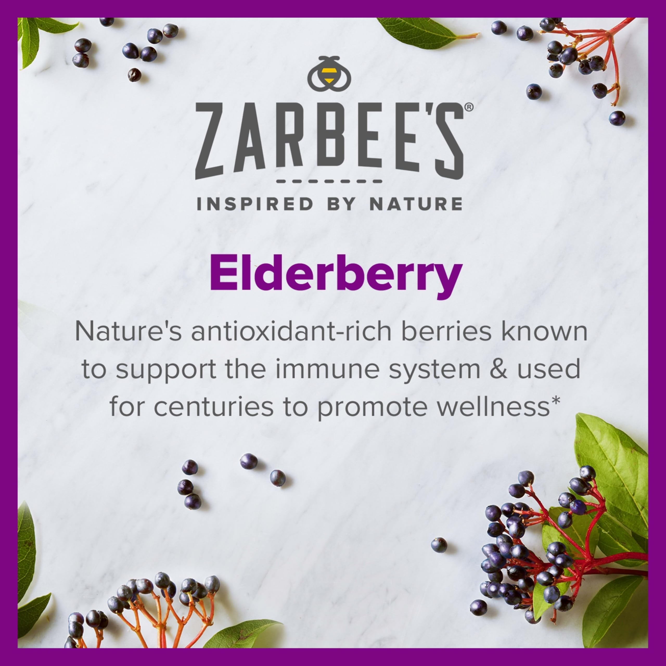 Zarbee's Daily Immune Support bottle showing natural berry flavor
